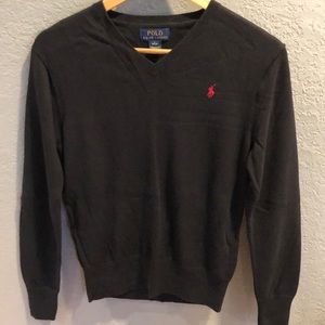 Boys black Ralph Lauren v-neck sweater